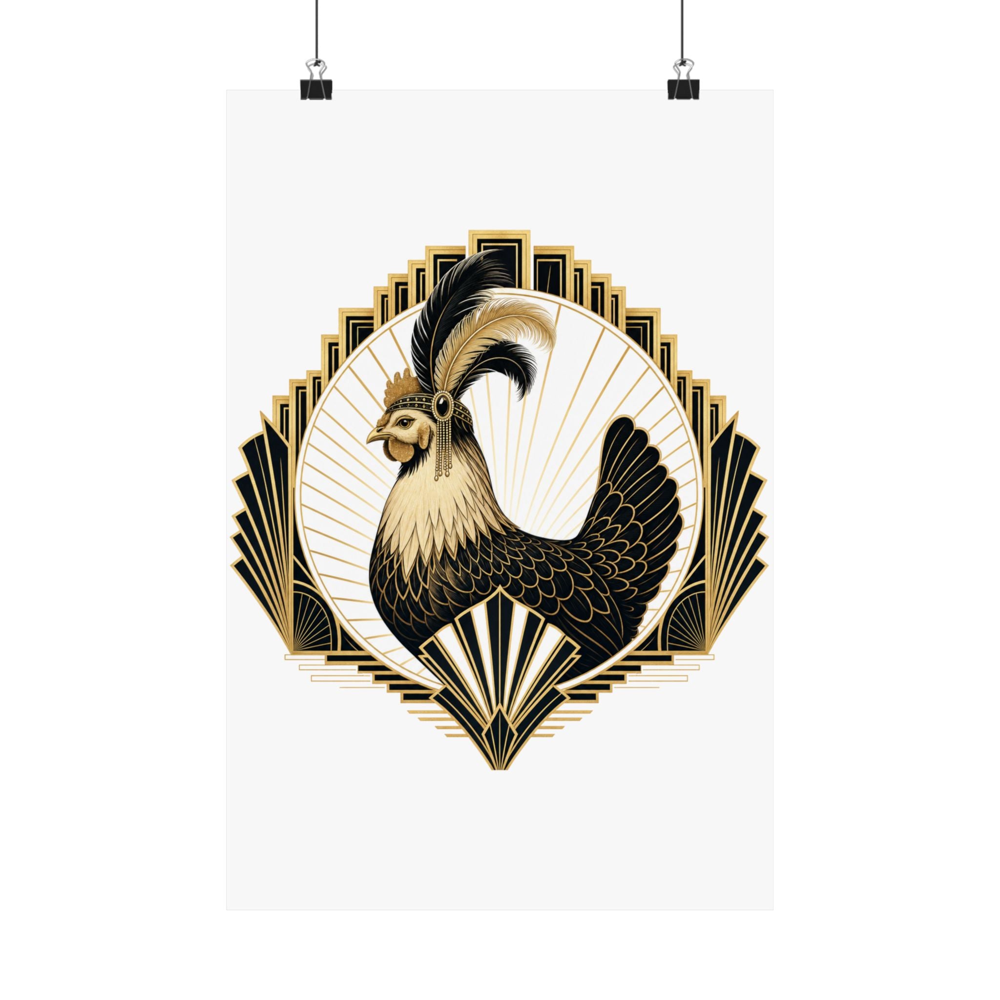 Art Deco Hen Poster